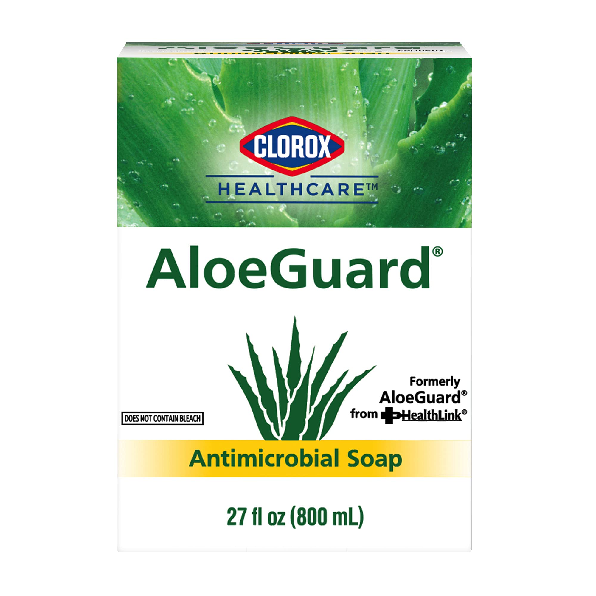 Clorox Healthcare AloeGuard Antimicrobial Hand Soap Refill Bag, Triclosan-Free Liquid Hand Wash with Aloe Vera and Vitamin E, Bag-in-Box Design for Dispenser Refilling, FDA Registered, 27 Fl Oz