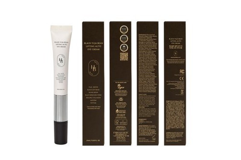 HEVEBLUE Black Yuja Bean Lifting Auto Eye Cream - Sensitive Skin, Vegan, Hypoallergenic, Korean Skincare, Wrinkle Care Device, Vibration Face Massage, Anti Aging, Collagen, Vibrating