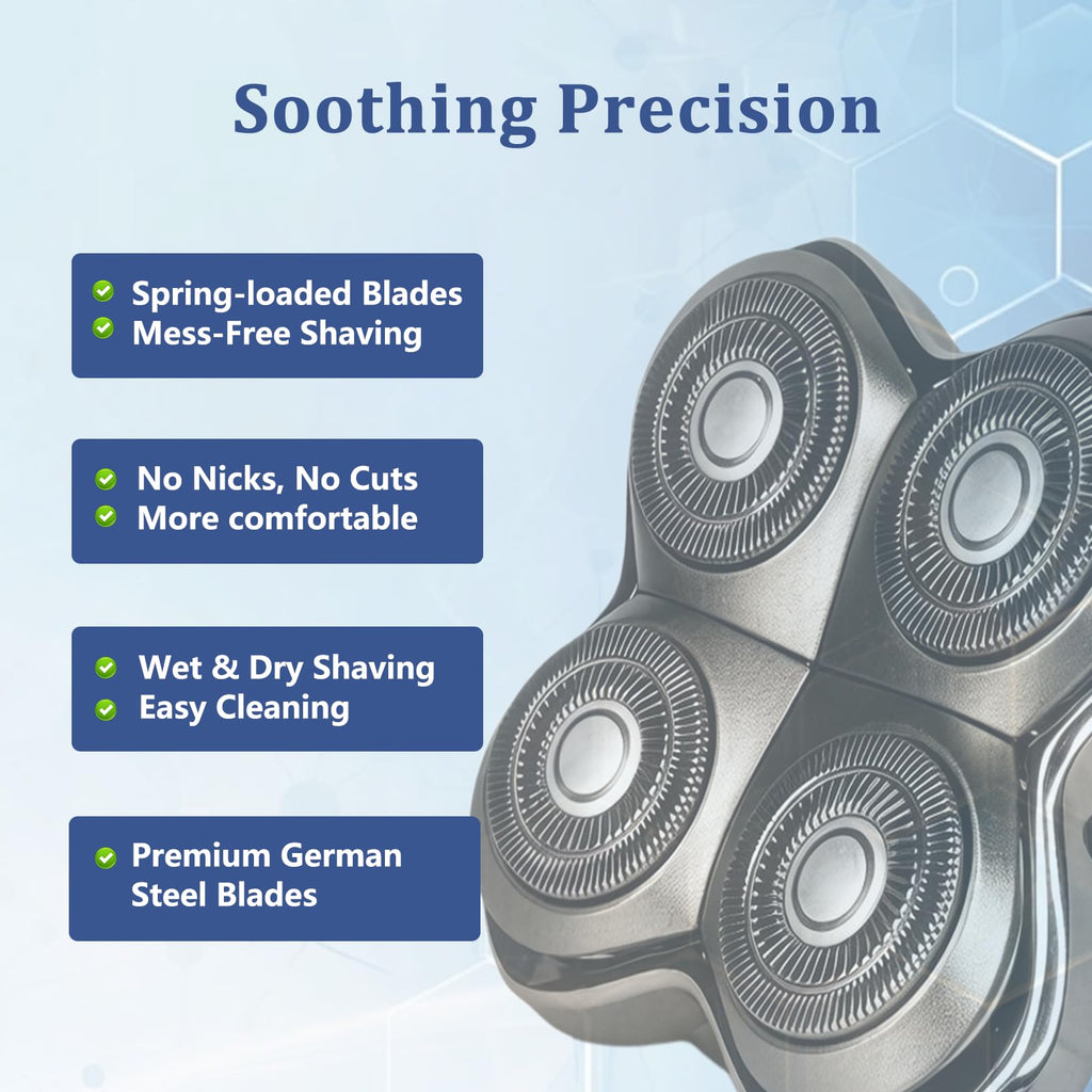 Pro 4Head Replacement Blade Compatible with S-Kull Pit-Bulls Gold PRO, Silver PRO, Platinum PRO, Butterfly Kiss PRO Head Shavers, German Stainless Blades, Floating 4 Heads for a Fast (1Pack) (1Pack)