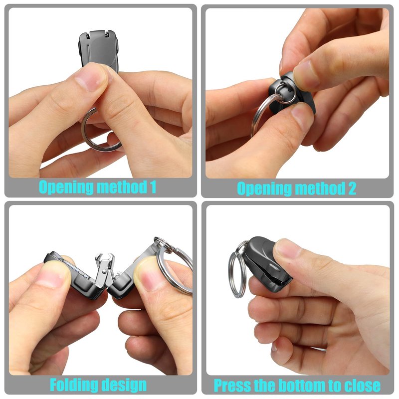 XGIZMOO Portable Folding Mini Nail Clippers,All Metal Compact Small Nail Trimmers with Backpack Patterns,Stainless Steel Nail Clippers Keychain Accessories for Travel,Keychain Nail Clipper