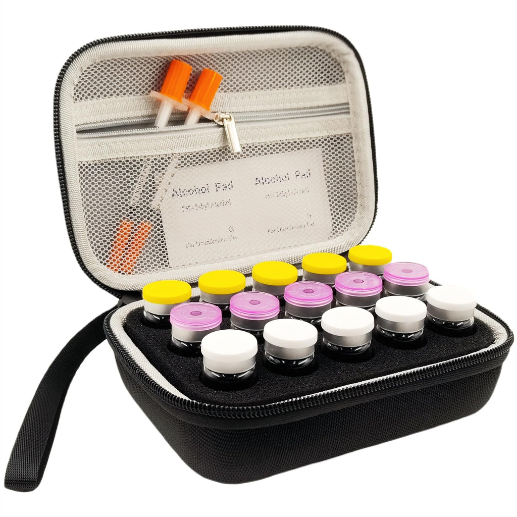 ZyCooom Peptide Case for Fridge, Peptide Case for 5-10ml Vials-15 Slots