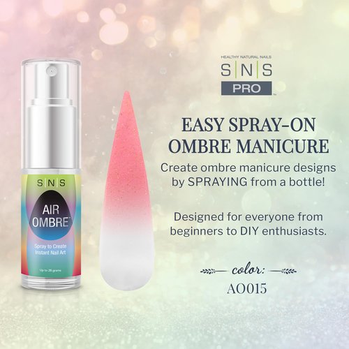 SNS Air Ombre Nail Spray Powder (Pink, AO015) - Nail Art Manicure Designs Using Spray-On Tech - For Beginner Nail Techs & DIY Enthusiasts - Works With Dip Powder, UV Gel & Acrylic