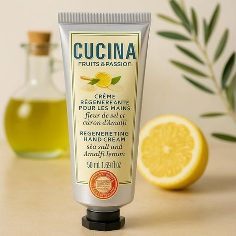 Cucina 6 Pack Regenerating Hand Cream Fruits & Passion Travel Size Set | Coriander Olive Tree | Lime Zest Cypress | Sea Salt Amalfi Lemon