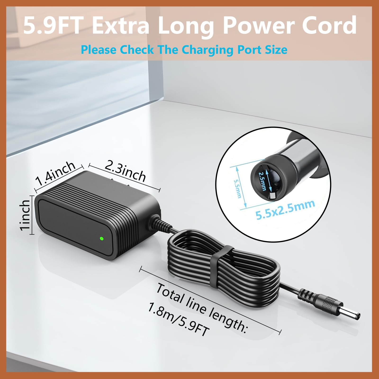 31V 0.5A Charger for 25.9V Vacuum Cleaner Compatible with AZVKEA S17, ZCAISH Z1, AFNOP Pure 16 25.9V Cordless Stick Vacuum Cleaner Charger Adapter