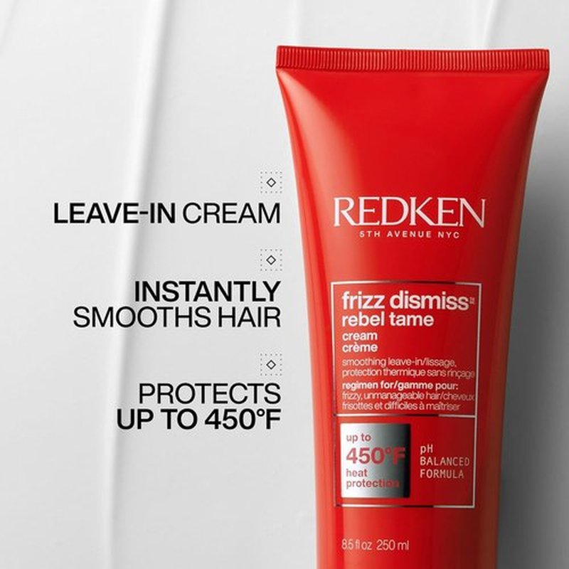 Redken Frizz Dismiss Rebel Tame Leave-In Cream - Heat Protection for Frizzy Hair, 5 oz