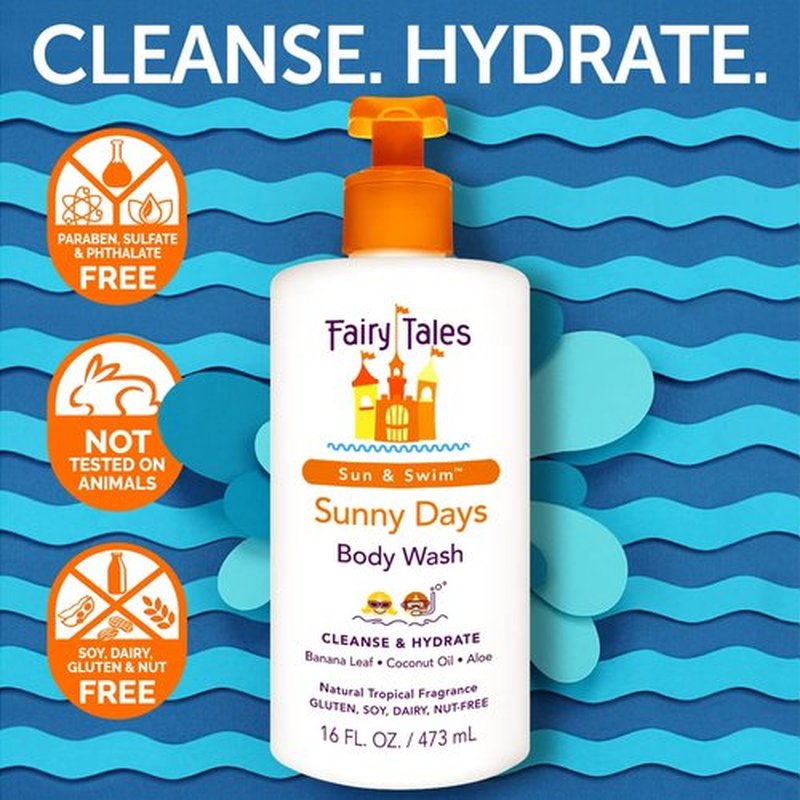 Fairy Tales Chlorine Removal Body Wash - Gentle Formula for Swimmers | 16oz Pump | No Harsh Chemicals