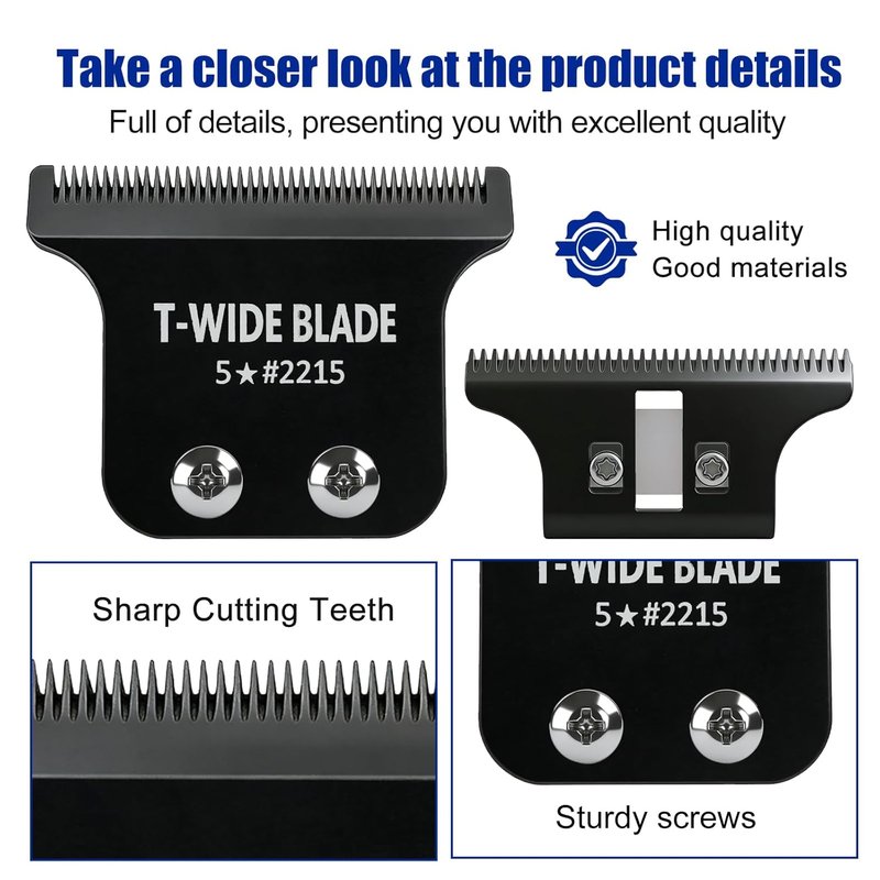 Wahl 5 Star Detailer Li Trimmer Replacement Blades - Adjustable Zero-Gap Stainless Steel, Black