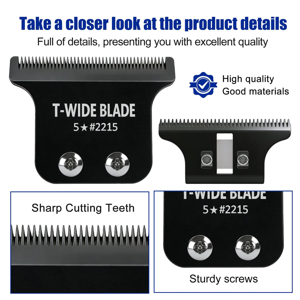 2215 Replacement T Wide Blades for Wahl 5 Star Detailer Li Trimmer 2 PCS