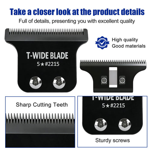 2215 Replacement T Wide Blades for Wahl 5 Star Detailer Li Trimmer 2 PCS