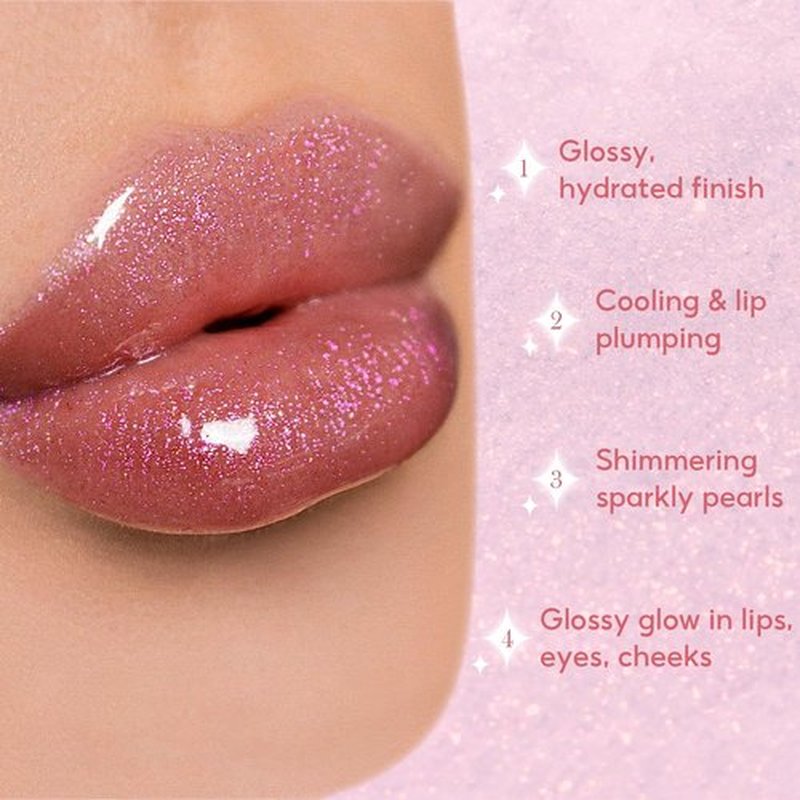FelinWel Lip Gloss - Super Sparkly & Nourishing Formula | Buildable Cherry Glaze, 03#