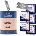 500 Single Edge Razor Blades + Razor Disposal Container, for Barbershops and Home Use, for Frequent Blade Replacement and Safe Storage Blades