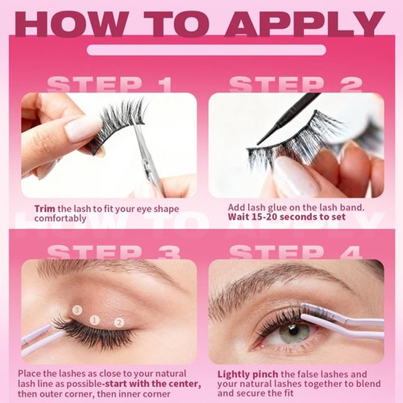 False Eyelashes 14mm Faux 3D Mink Lashes Natural Look Cat Eye Wispy Lashes Pack by Kiromiro, 14 Pairs