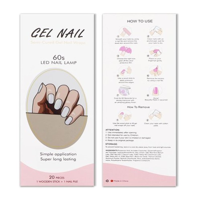 JMEOWIO Gel Nail Stickers Aurora Mermaid Semi Cured Gel Nail Strips Wraps UV/LED Nails Art Design Decoration Accessories