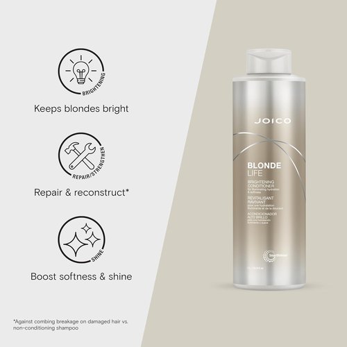 Joico Blonde Life Brightening Conditioner - Illuminate Hydration & Softness for Blonde Hair | Sulfate-Free with Monoi & Tamanu Oil