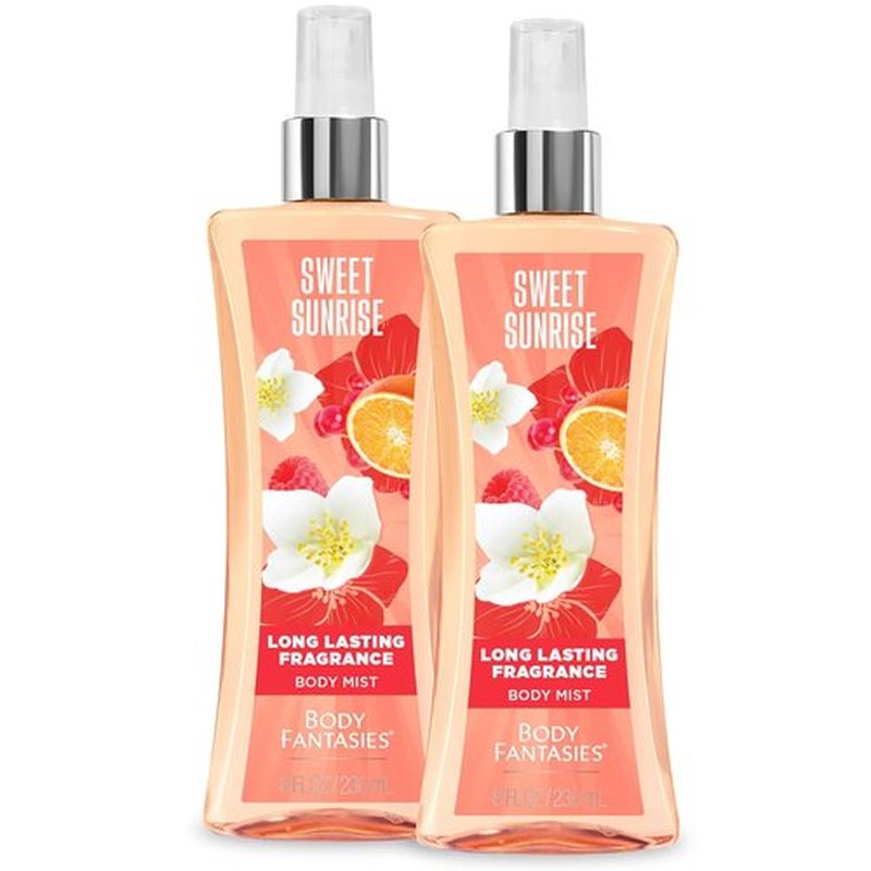 Body Fantasies Signature Fragrance Body Spray - Sweet Sunrise | 8 Fl Oz (Pack of 2)
