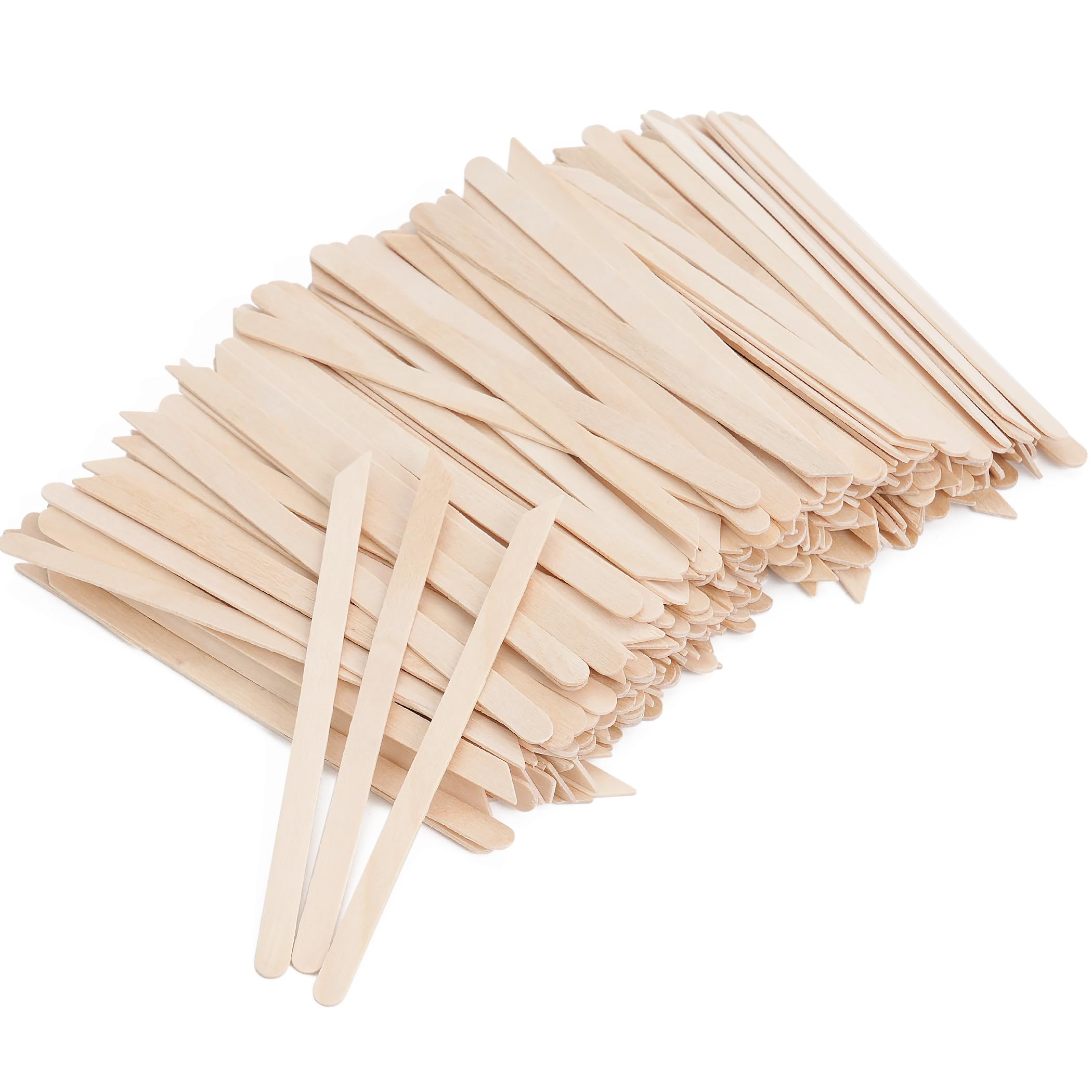 1200Pcs Wooden Wax Sticks Small Waxing Applicator Sticks Wax Spatulas Wood Craft Sticks for Hair Removal and Smooth Skin - Slanted & Round