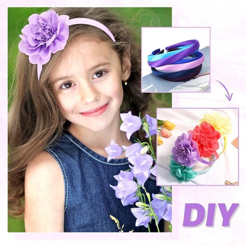 Cinaci 24 Pieces Candy Color Width 1.5cm/0.6" Plastic Headbands Satin Wrapped Blank Plain DIY Craft Project Headbands for Women Girls Teens Kids Hair Accessories