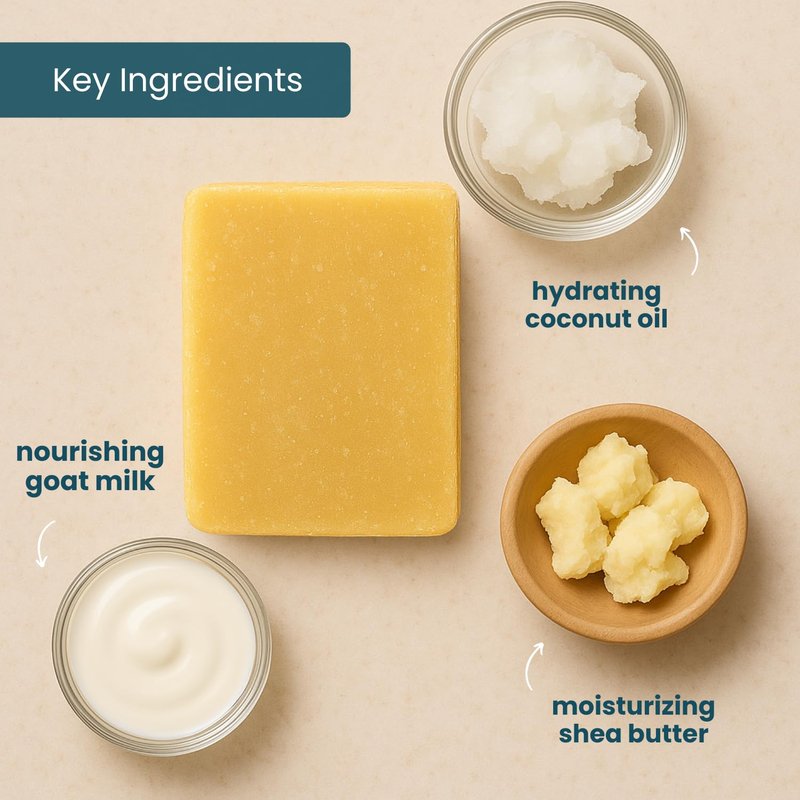 Way Natural Goat Milk Soap Bar, Turmeric - Premium, Handmade w/Real Milk in USA - Large (5oz) Hand & Body Goat Soap - Dry Skin, Gentle, No Dyes