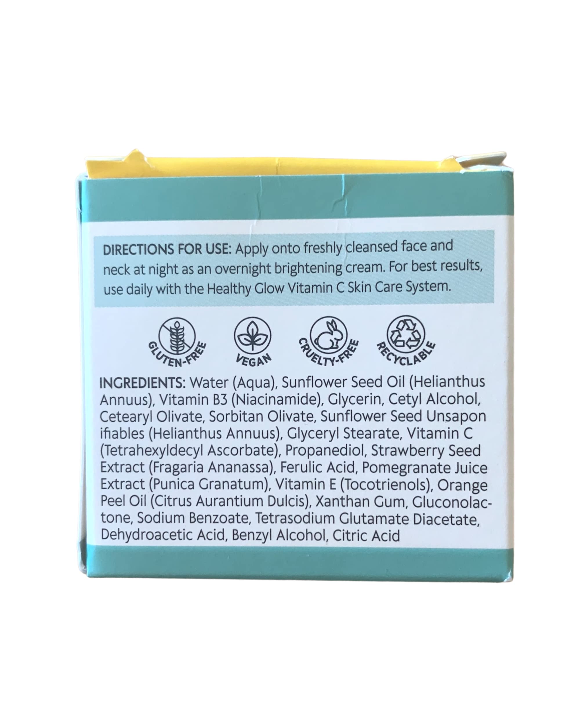 ShiKai Healthy Glow Brightening Night Cream (1 oz) | Hydrating Skin Lotion | With Vitamins C, E, Niacinamide | Provides a healthy glow in skin.