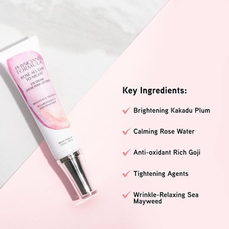 Physicians Formula Rosé All Day Eye Cream - Reduces Dark Circles & Puffiness | Hypoallergenic, Dermatologist Tested
