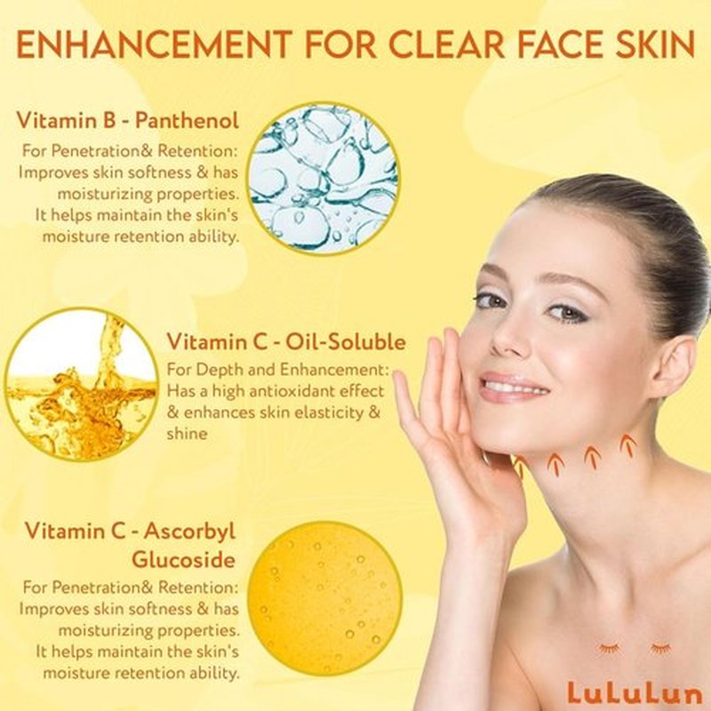 Lululun 28 EA Vitamin C Face Mask for Women & Men with 7 Herbs & 7 Vitamins for Pore Firming & Even Toning Skin, Daily Face Masks Skincare, Hydrating Facial Mask, Face Mask Sheets from Japan HYDRA V