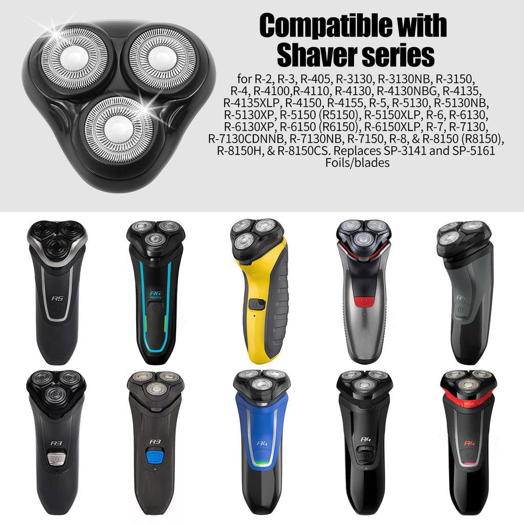 Universal Rotary Replacement Shaver Head for Remington Shaver,Black 2Pack