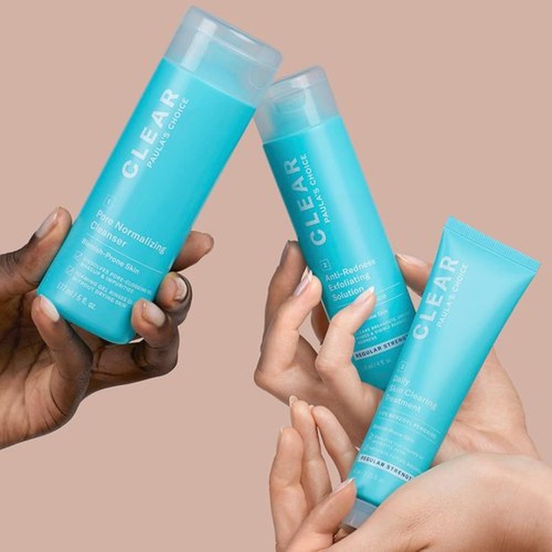 Paula's Choice CLEAR Acne Treatment Kit - Daily Cleanser, 2% Salicylic Acid & Benzoyl Peroxide | Fragrance-Free 3-Piece Set