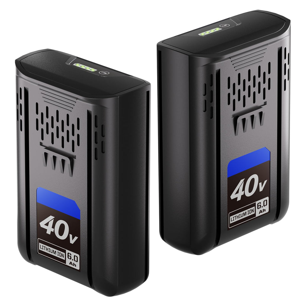 Bayhon 2 Pack 6.0Ah Lithium-ion Replacement for Kobalt 40V Battery Compatible with KPM1040A-03, KM-1640-06, KM 4040-06,Cordless Power Tool Battery-Black