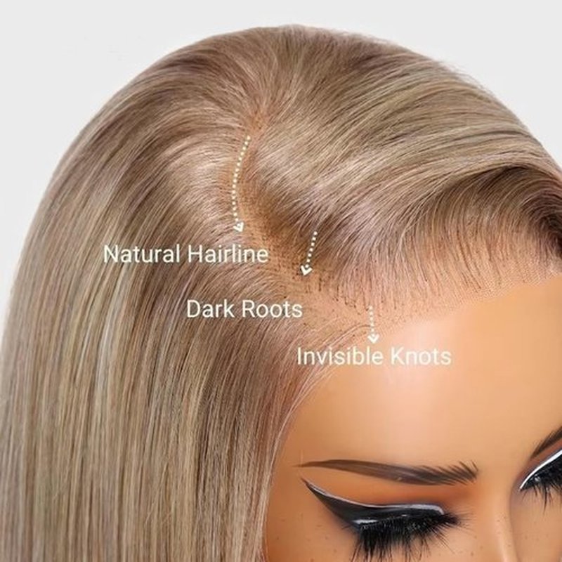 Munx Ash Blonde Bob Wigs Human Hair 180% Denstiy 13x6 HD Lace Frontal Human Hair Wig for Black Women Pre Plucked Straight Glueless Lace Front Short Bob Wigs 10 Inch
