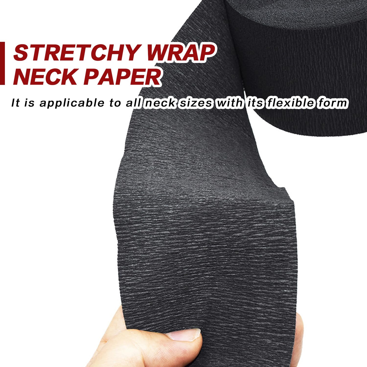 Disposable Barber Neck Strips Black Stretchy Paper Neck Strips for Haircuts Professional Salon Hairdressing Collar Protectors