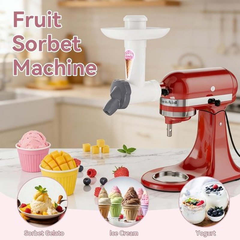 OTOmitra Ice Cream Maker Attachment - Dairy-Free Frozen Fruit Soft Serve & Yogurt Maker | Dishwasher Safe