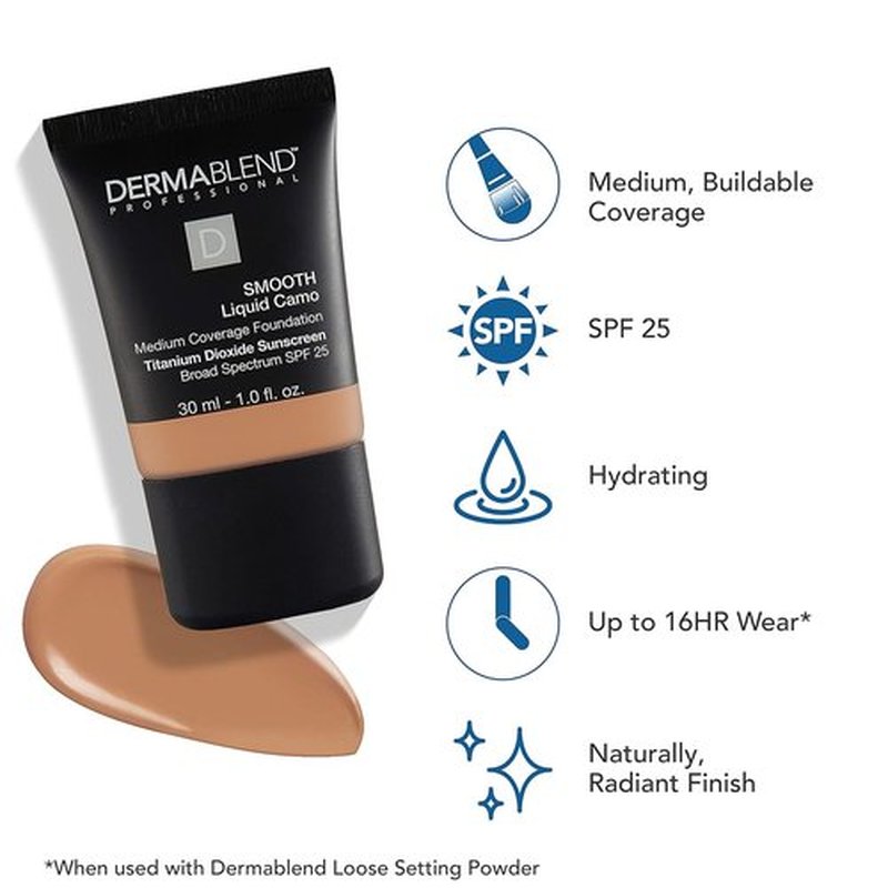 Dermablend Smooth Liquid Foundation - Flawless Coverage for All Skin Types | Long-Lasting Formula