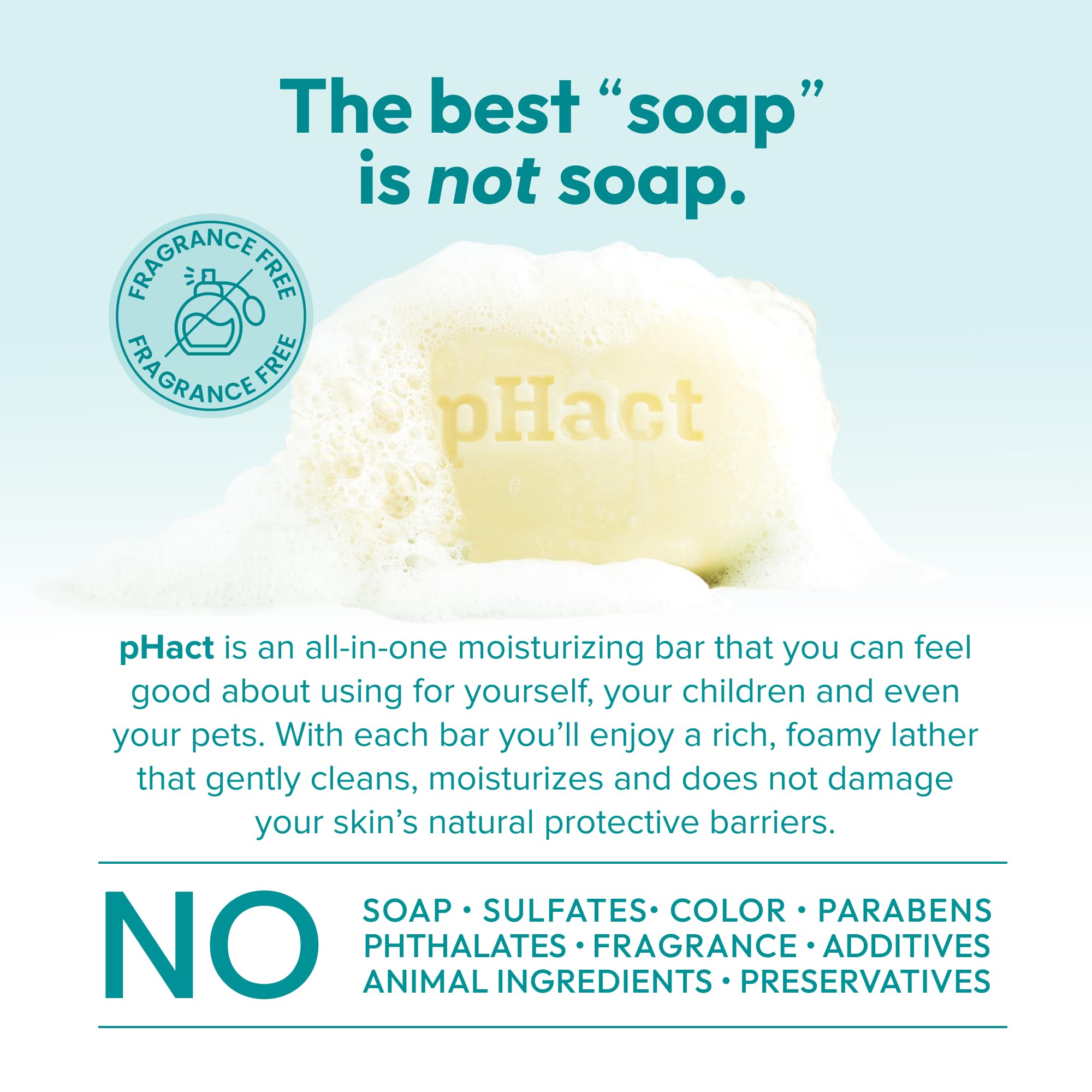 ANDREW LESSMAN pHact Moisture-Rich, Soap-Free Cleansing Bar. Natural Skin pH. Fragrance-Free. All Skin Types - Even Sensitive Skin. Hypoallergenic. Dermatologist Tested. 12 Pack 4.25 oz each