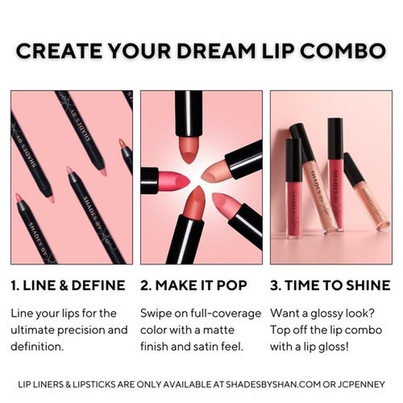 Shades By Shan Lip Gloss, High Shine Non-Sticky Formula, Anti-Aging with Squalane and Vitamin E, Pink (Shanpagne, Full Size)