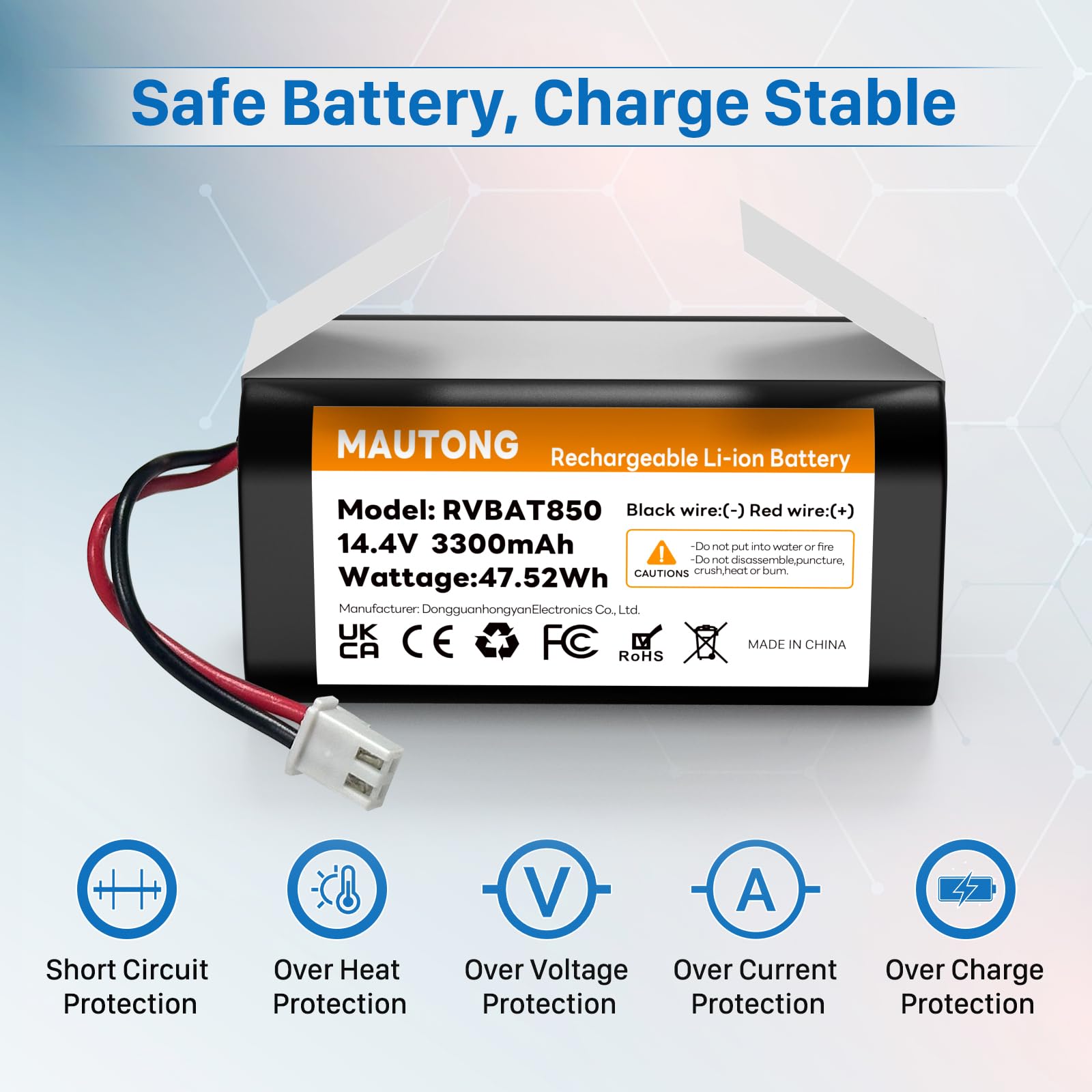 MAUTONG RVBAT850 Battery Replacement for Shark ION/IQ/AI Robot Vacuum