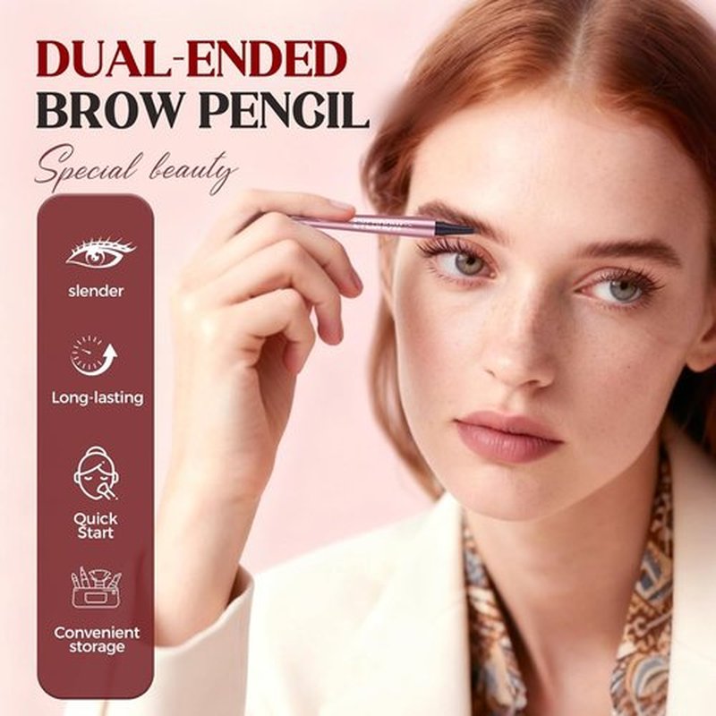 Skiennix Microblading Eyebrow Pen - 4-Tip Waterproof 3D Pencil for All-Day Natural Makeup (Black)