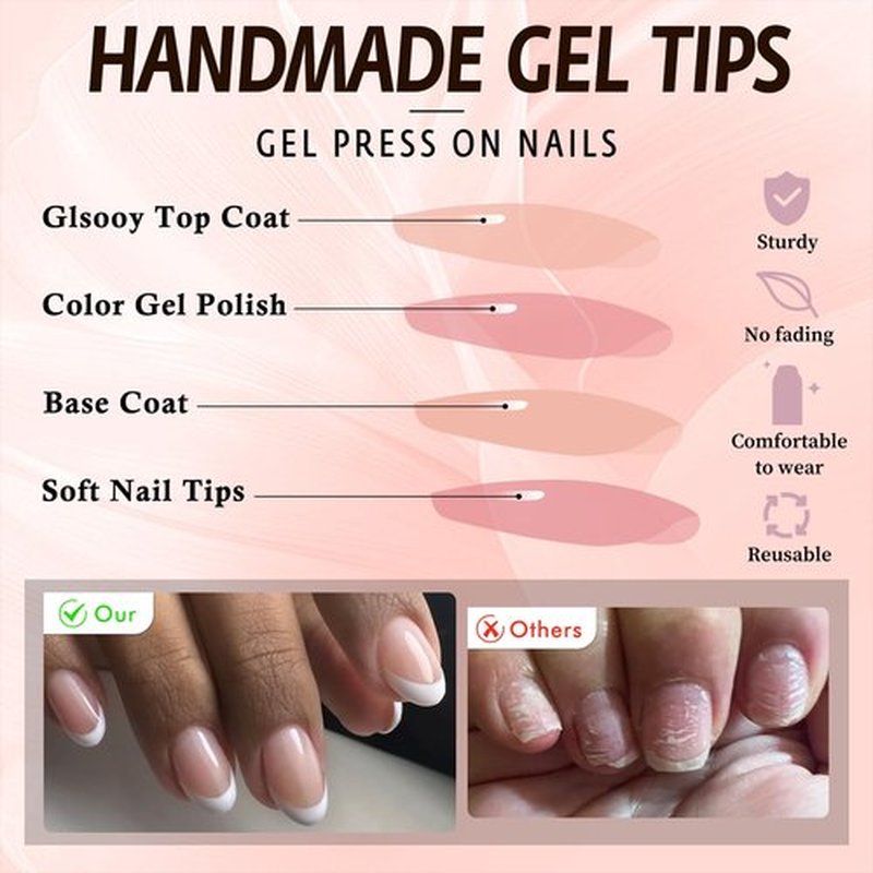 Bellelfin French Tip Press on Nails, 120Pcs Short Oval Fake French Nails Full Cover Nude French Nail Press ons with Glue Artificial French Short Nails for Women Girls Finger Nails Design