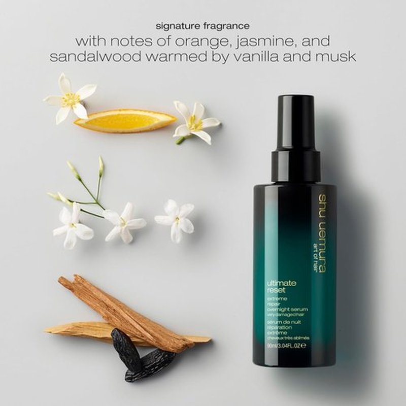 Shu Uemura Ultimate Reset Hair Serum - Extreme Repair Night Treatment for Dry, Damaged Hair with Japanese Rice Extract
