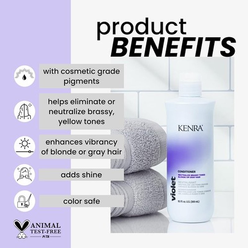 Kenra Violet Shampoo - Eliminates Brassy Tones | Moisturizes Processed Hair | Color Safe Formula