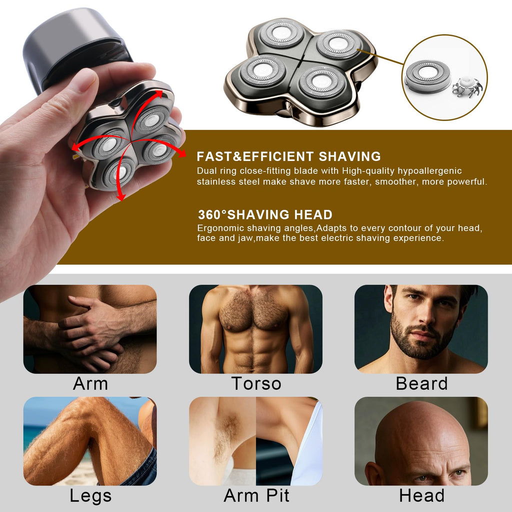 Shaver PRO 4 Head Replacement Blade for Skull shaver, 2 Pcs