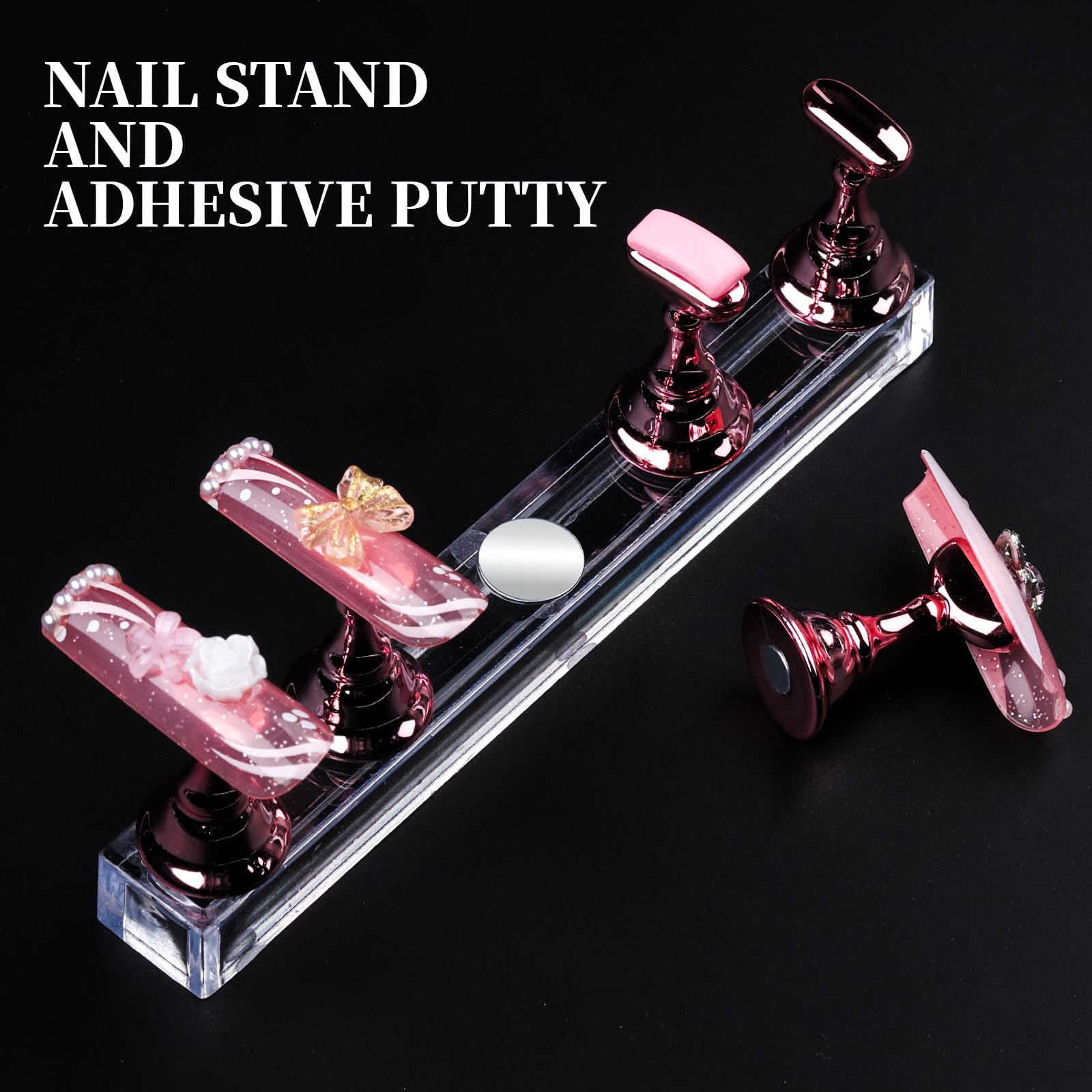 Teenitor 600 Pcs Clear Coffin Nail Tips, Acrylic Nail Kit, Clear Press On Nails, Long Fake Nails Coffin Nail Tips Full Cover, Acrylic Nail Clipper Nail Stand for Nail Extensions