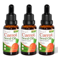 3 PCS Carrot Seed Oil for Hair & Skin Care, 100% Pure Natural Carrot Carrier Oil, Daucus Carota Essential Moisturizer for Face and Lip Care, Scalp & Body Massage