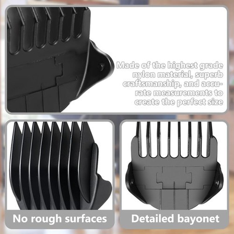 Hair Clipper Guards Guides 8pcs 0.02inch to 0.5Inch(0.5mm-12mm) Fits For Manspot Body Trimmer,Meridian Ball Trimmer Clipper Guard,8 Pack Black