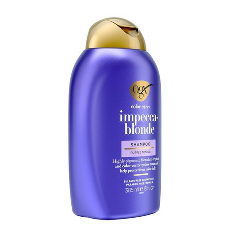 OGX Color Care - Impecca-Blonde Purple Shampoo | Highly Pigmented Toning for Blonde & Silver Hair, 13 fl. oz