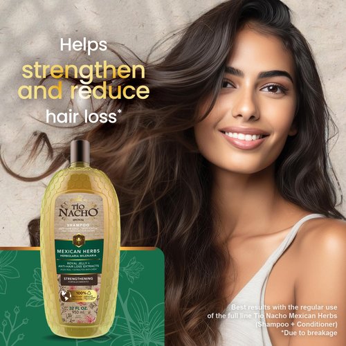 Tio Nacho Strengthening Shampoo - Anti Hair Loss & Breakage with Royal Jelly, Ginseng & Jojoba | 32 Fl Oz