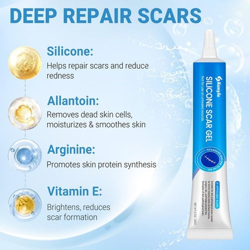 Kunyle Silicone Scar Gel, Scar Cream, Advanced Scar Stick for Surgical Scars, Stretch Marks, Keloid Bump Removal, Old and New Scars 0.70oz (20g)
