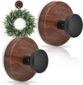 Walnut Suction Cup Wreath Hanger - No Drill Hook for Year-Round Decor | 2 Pack
