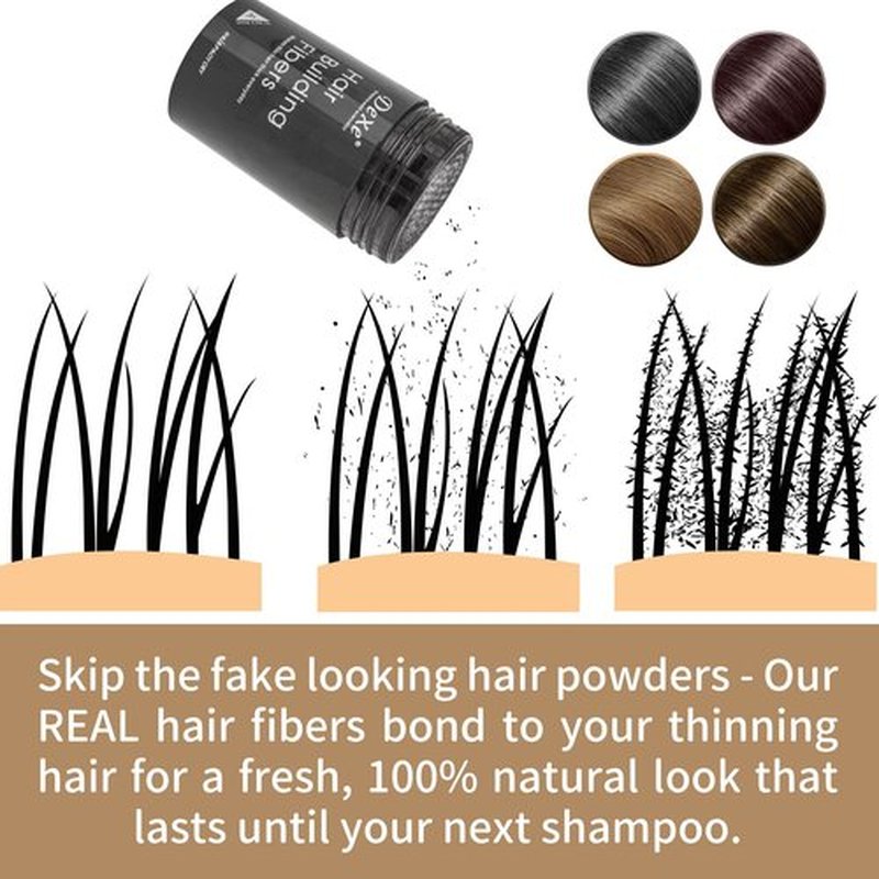 Hair Fibers for Thinning Hair (Medium Brown) - Hair Thickener for Fine Hair for Women & Men - Conceals Hair Loss in 15 Sec - 22gr Bottle