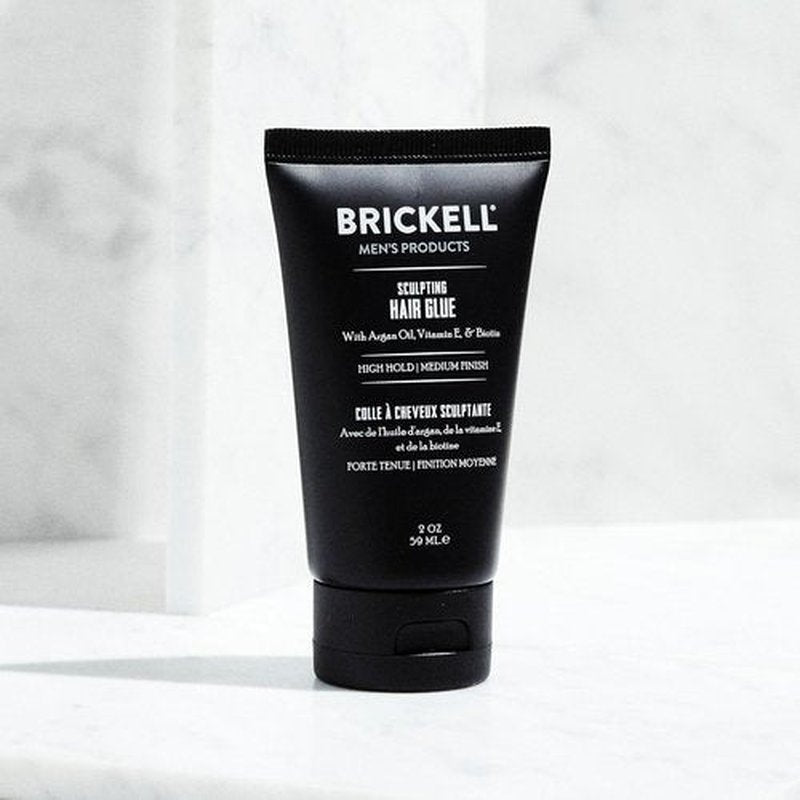 Brickell Men's Hair Styling Glue - All-Day Hold for Sculpting & Shaping Hair | 2 Ounce Scented