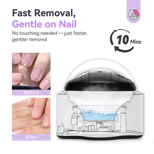 SAVILAND Nail Soaking Bowl: Nail Soaking Bowl & Acetone Nail Polish Remover Gel Nail Polish Remover Machine Gel Polish Removal Electric Soak off Bowl Gel Polish Remover with Cuticle Oil Salon Home